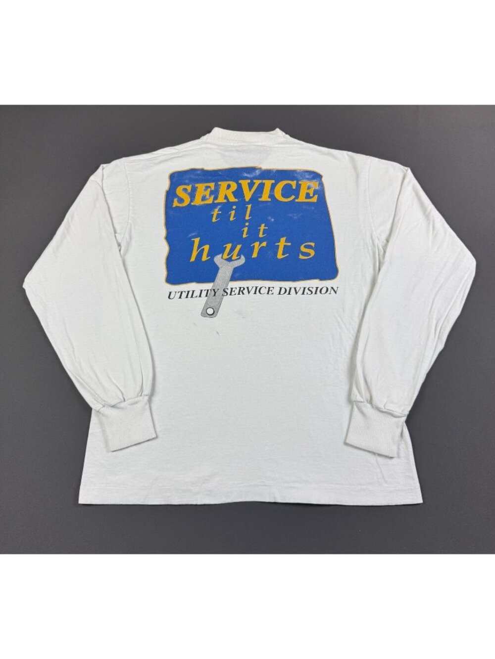 Rare Vintage 90s Schlumberger Service Til It Hurts Promo Fade Long Sleeve FOTL